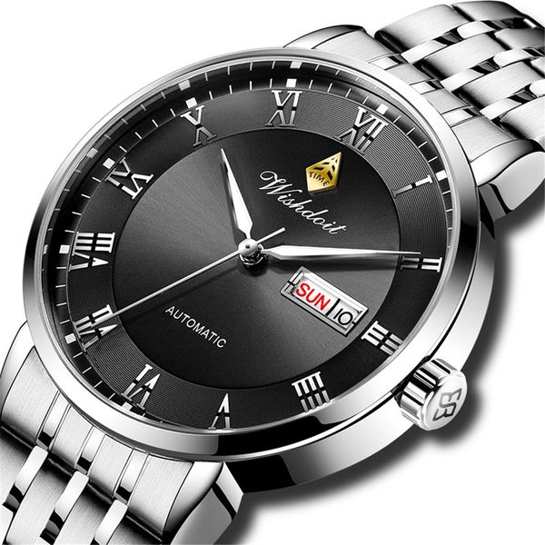 

doit fire luxury gentlemen clock automatic mechanical black rvs waterproof business sports, Slivery;brown