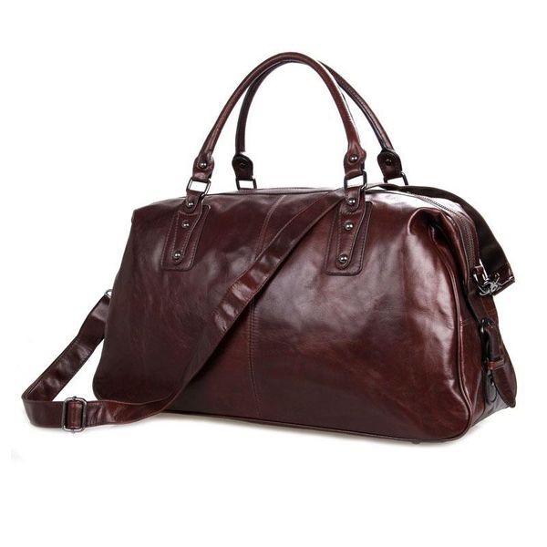 

duffel bags men's vintage cow leather travel bag genuine luggage oil-wax totes