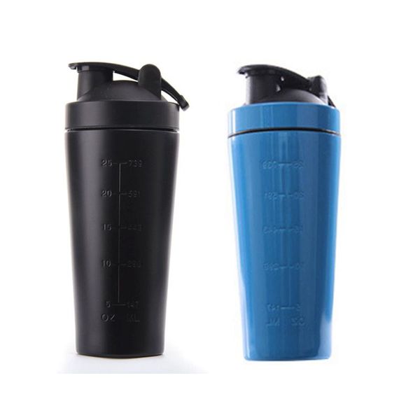 

water bottles 2 pcs stainless steel protein vibrating bottle gym shaker sports milkshake blender whey fitness with out bp