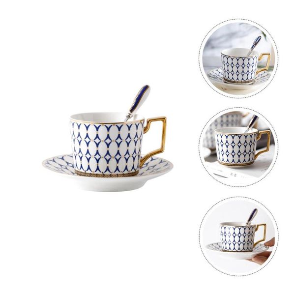 

cups & saucers 1 set coffee cup with saucer and spoon porcelain tea kit