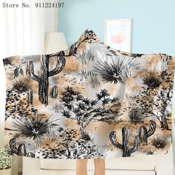 

blankets white flower printed hooded blanket plush sherpa fleece soft hoodie cactus cherry microfiber warm throw mantle