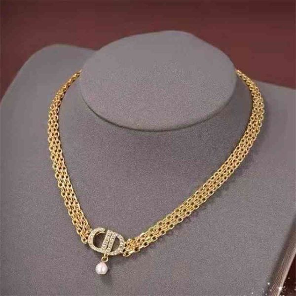 

75% off outlet online family three layer clavicle chain necklace in 2021 hego, Silver