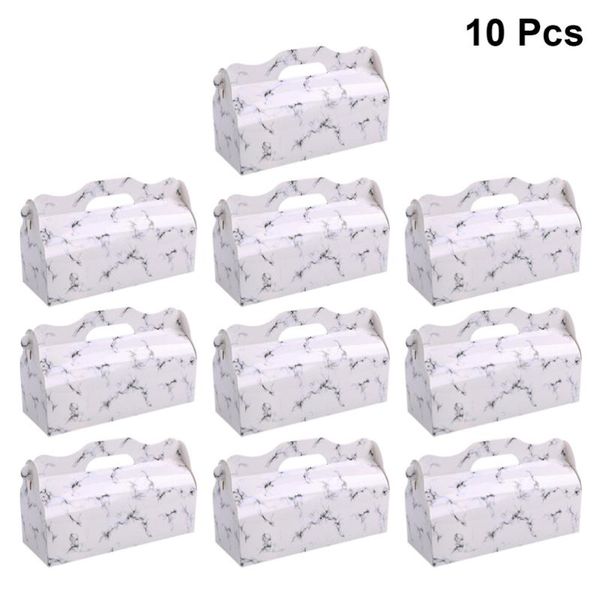 

gift wrap 10pcs marbling cake roll packaging box portable swiss containers dessert holder party favors (short)