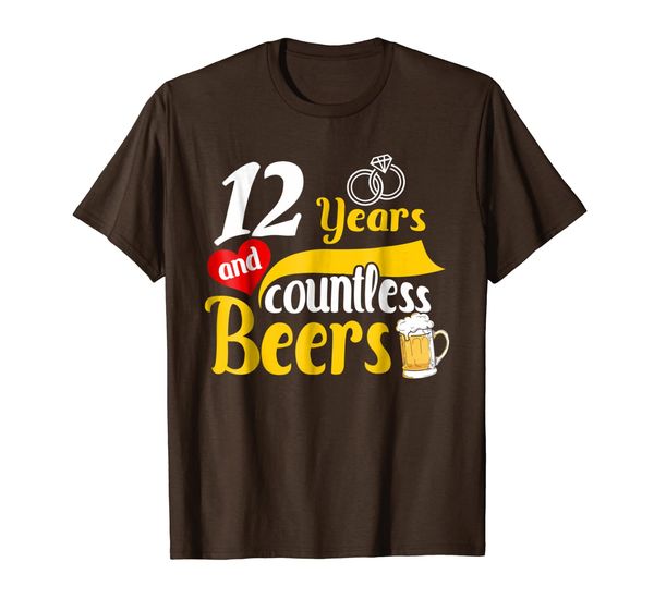 

anniversary gift idea 12 - anniversary shirt 12, White;black