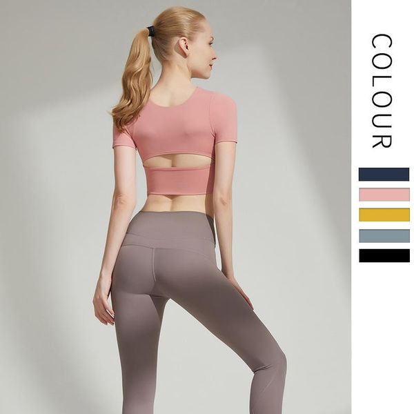 

aitonoble women's yoga suit short sleeve sportwear tracksuit running female ladies fitness jumpsuit sport long pants set outfit