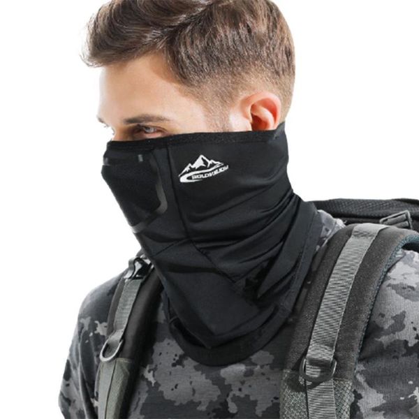 

cycling caps & masks windproof fishing scarf sky bandana cool face neck gaiter outdoor hiking sun protection anti-dust cover, Black