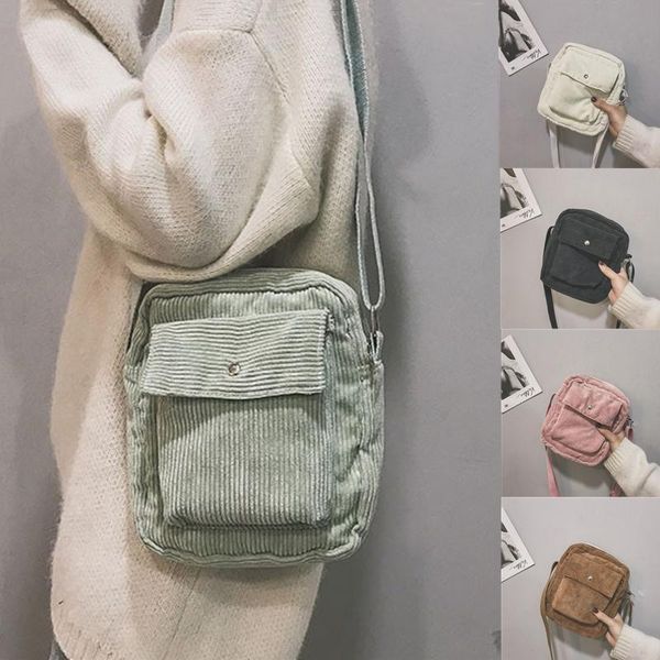

evening bags corduroy college style shoulder bag messenger mini crossbody for women student girl korean version flap