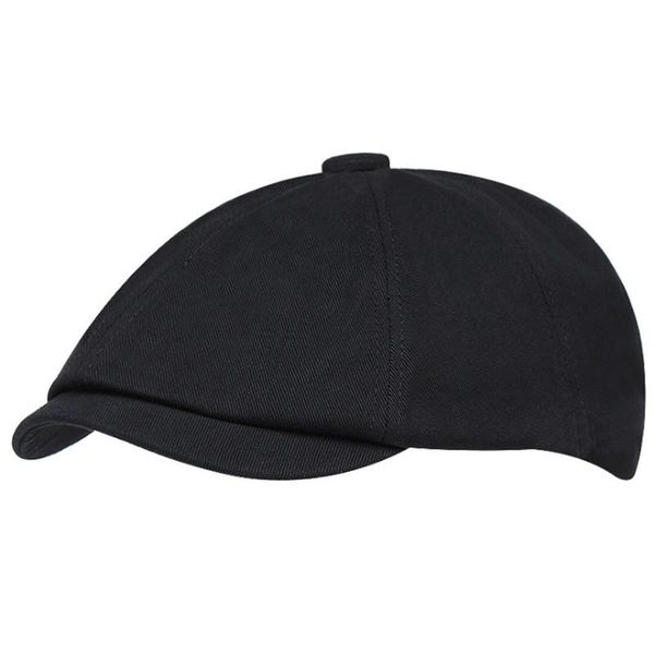 

berets outdoor cotton octagonal hat leisure men's women caps solid color brim sun visor, Blue;gray