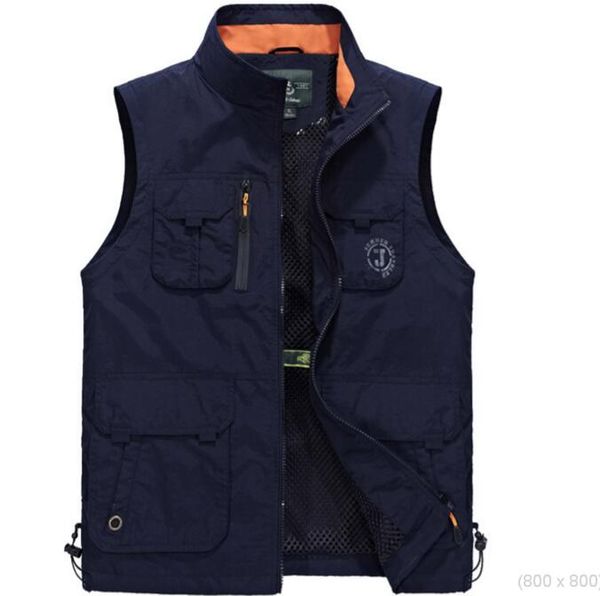 

outdoor sleeveless mesh large size loose waistcoat men's multi pocket tooling fishing pgraphy vest men's jacket fashion 2022, Black;white