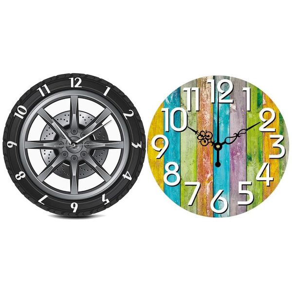 

2pcs silent large decorative wall clock modern design clock, a & b clocks