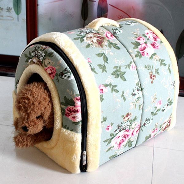 

dog houses & kennels accessories sofa bed washable warm detachable house sleeping cave cat non slip cushion puppy foldable kennel