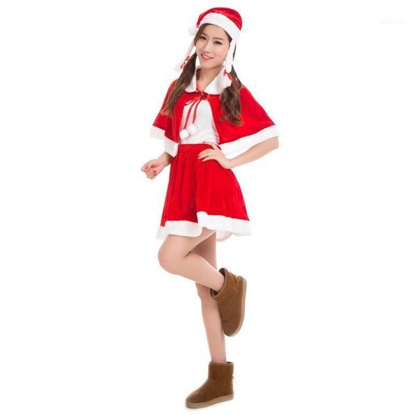 

christmas decorations costumes skirt cape hat party performance clothing women's1