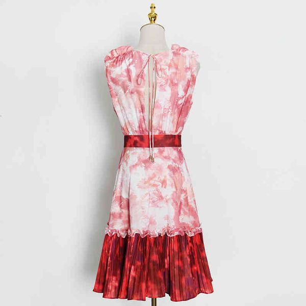 

dresses hit color patchwork ruffle for women v neck sleeveless high waist midi es female fashion clothing, Black;gray