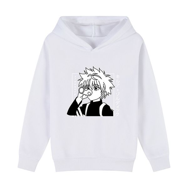 

kawaii hunter x hoodie killua zoldyck anime manga loose hooded boy girl sweatshirt hoodie pullover baby clothe, Black