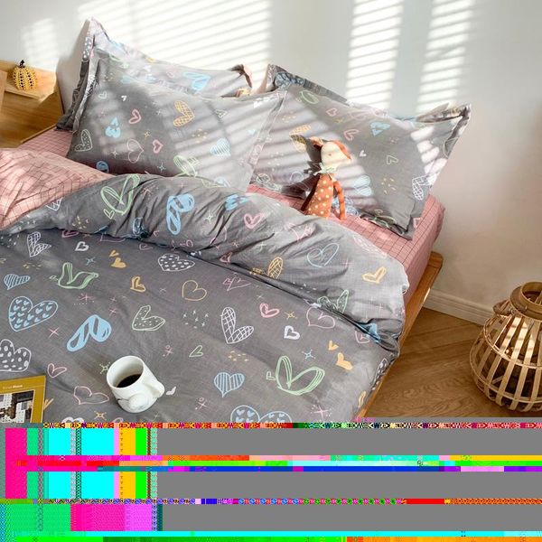 

bedding sets home textile nordic duvet cover pillow case bed sheet ab side quilt boy kid teen girl linens set king