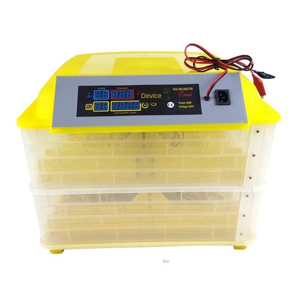 

small animal supplies full automatic hatching machine for chicken duck smart control 220v+12v lcd display arrival 96 eggs incubator double l
