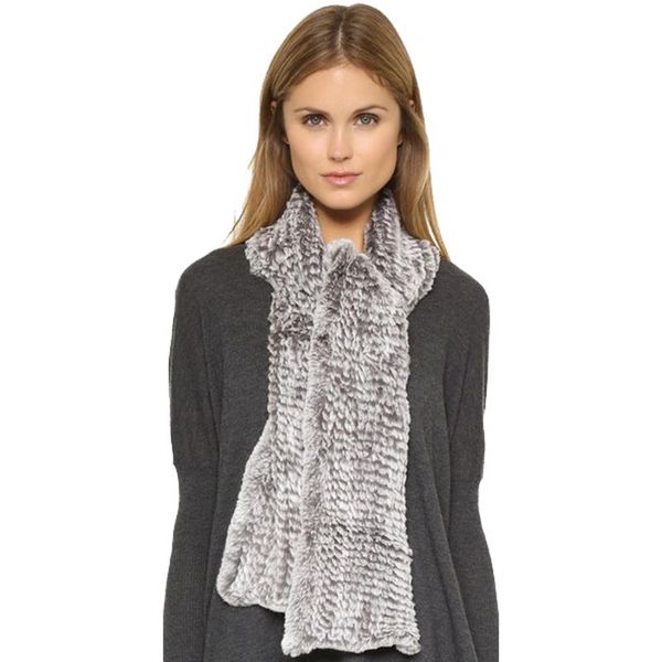 

scarves china au606 natural gray 170cm women winter scarf fashion girl real fur, Blue;gray