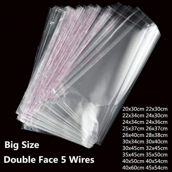 

gift wrap 100 pieces clear apparel bags self seal plastic wedding party opp bag adhesive for t-shirt and clothes