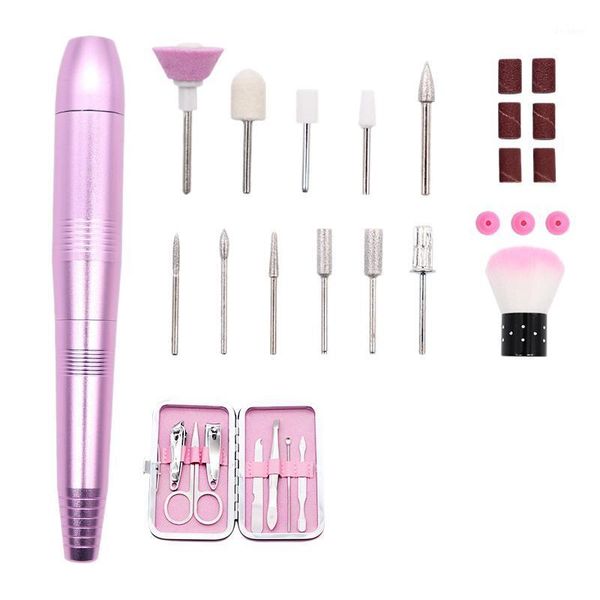 

electric nail drill kit, professional file portable manicure pedicure kit1, Silver