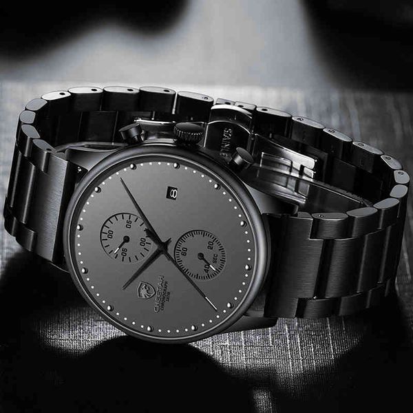 

cheetah men watch luxury brand casual sport mens watches stainless steel waterproof quartz wristwatch clock relogio masculino 210517, Slivery;brown