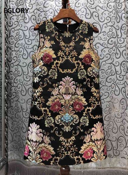 

capris 2021 spring summer fashion runway mini short women's sleeveless black jacquard floral print loose elegant vintage, Black;gray