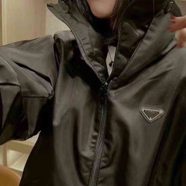 

pr down jacketpd family 21 autumn and winter new classic triangle 90 white goose down medium long waist closing young women's warm jack, Black