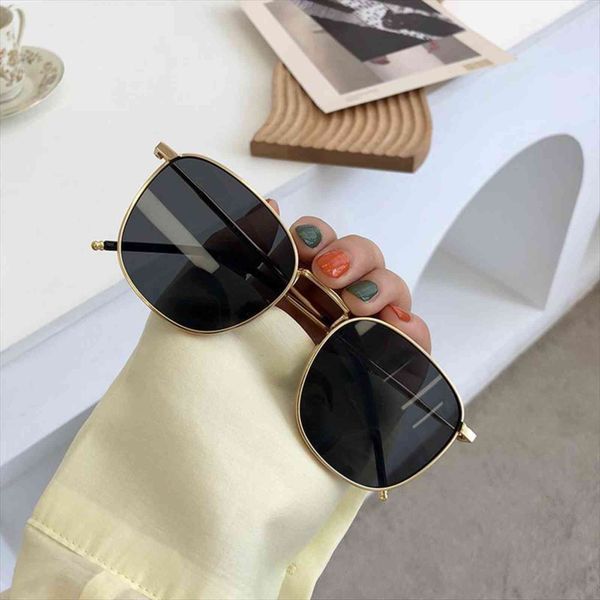 

fashion 90s sunglasses vintage brand deisgner square metal sun glasses women men retro black shades uv400 5484, White;black