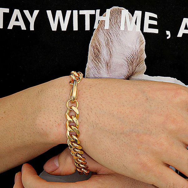 

fashionable men's jewelry, simple and versatile, single layer cross chain bracelet, Golden;silver