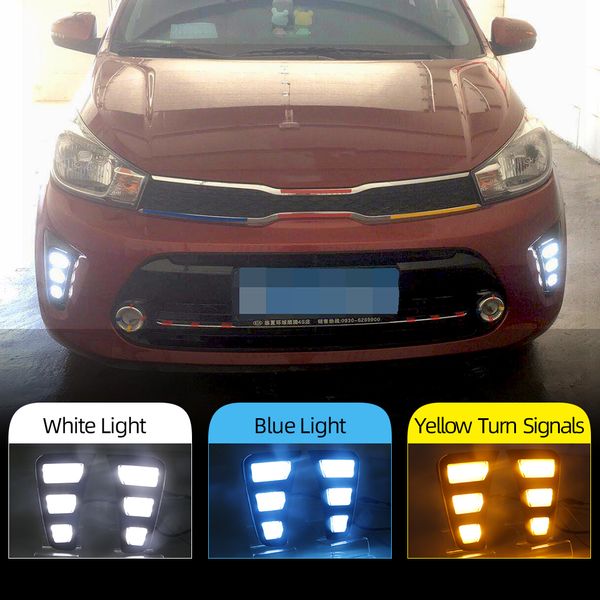 

car drl for kia pegas 2018 2019 led daytime running lights daylight fog lamp cover signal lamp