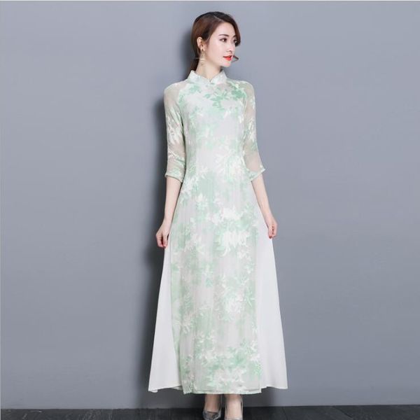 

ethnic clothing cheongsam vietnam qipao dress for women summer arrival traditional ao dai dresses knee length oriental female, Red
