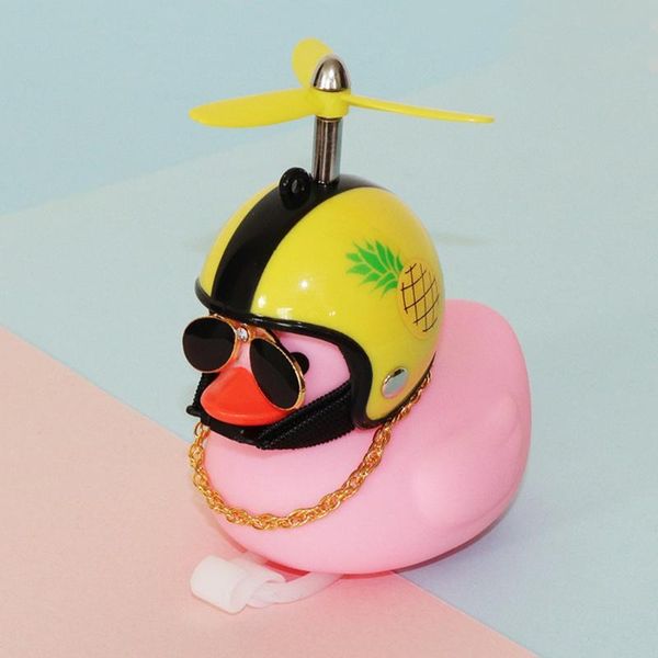 

interior decorations broken wind helmet small yellow duck cute little pink with bamboo dragonfly car decoration accessories cycling decor