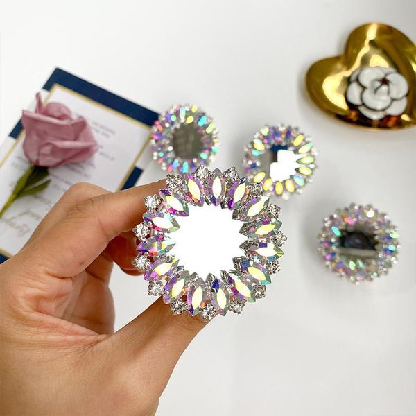 

cell phone mounts & holders airbag bracket retractable lazy deskflat universal luxury rhinestone round claw mirror accessories mobile ho