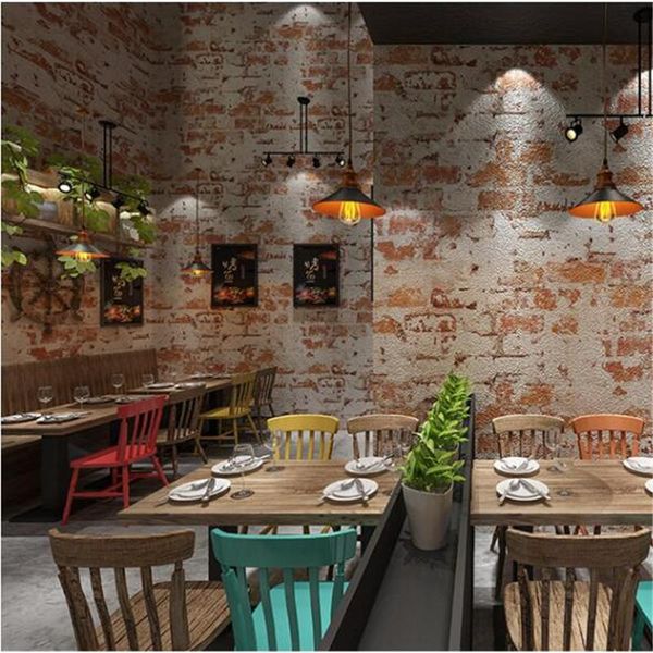 

wallpapers wellyu high-end retro nostalgic industrial wind brick wallpaper antique restaurant background bar clothing store 3d