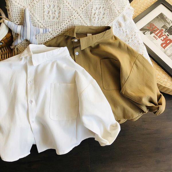 

spring korean childrens irregular peter collar shirt pure cotton, White;black