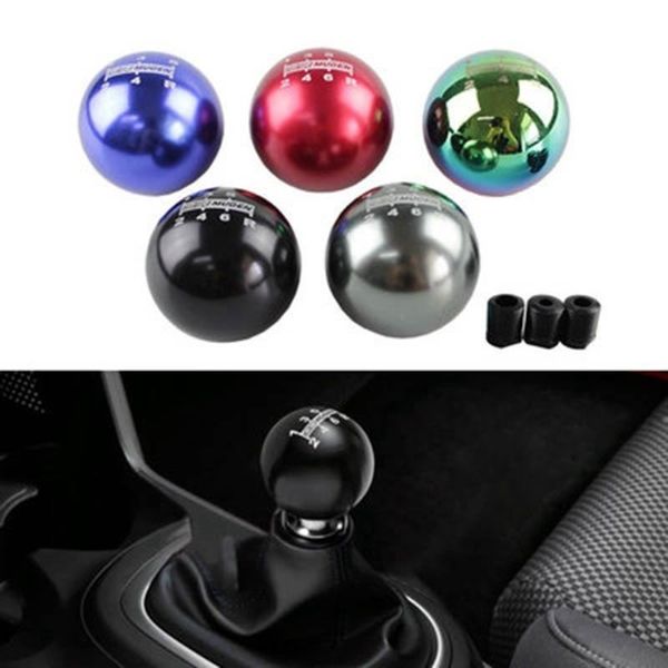 

shift knob universal mugen aluminum round racing 5 speed car gear manual automatic lever