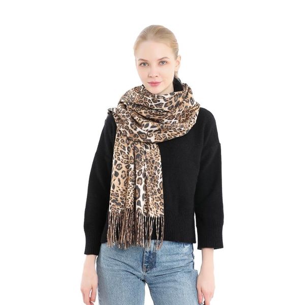 

fashion women leopard scarves autumn winter cashmere shawls long, Blue;gray