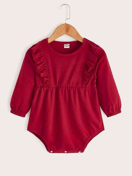 

baby 1pc bishop sleeve ruffle trim bodysuit she, Blue