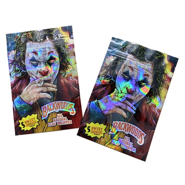 Clown Joker Verpackungsbeutel Backwoods 5 süße, aromatische, ganz natürliche Blattverpackung, medizinische, wiederverschließbare Mylar-Kunststoffverpackung