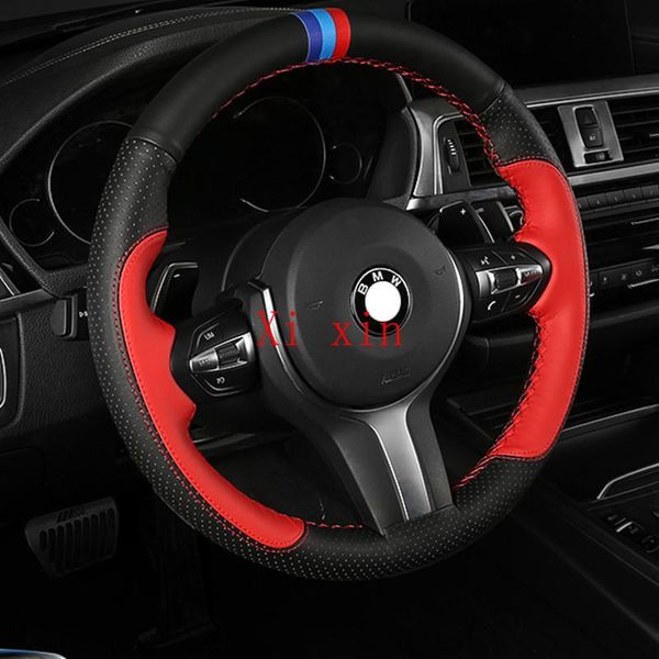 

steering wheel covers for 3 series 320li custom leather hand-sewn cover car accessories