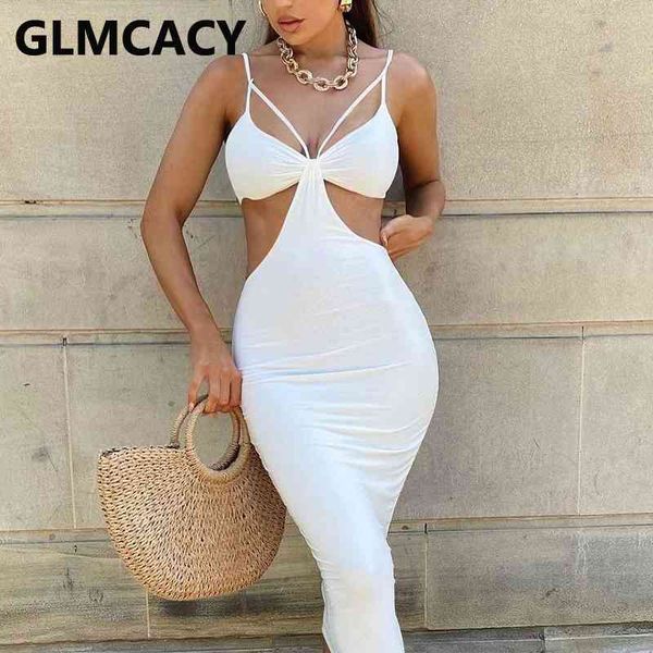 

spaghetti strap slim solid midi dress elegant party club bodycon dress 210702, Black;gray