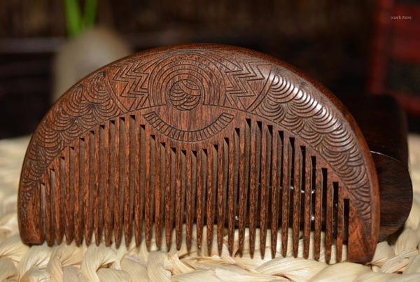 

pocket wooden comb natural gold sandalwood super narrow tooth wood combs double side engraved small hair1, Silver