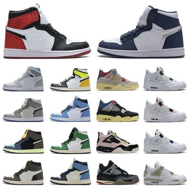 

[with box]arrival jumpman 4 4s bred 1 mens womens basketball shoes low high concord 45 sail neon chicago mid milan sneakers trainers