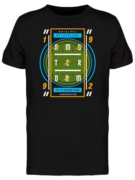 

amsterdam city 1992 typography men's tee -image by shutterstock, White;black