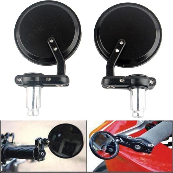 

motorcycle mirrors 1 pair cnc aluminum rearview 3" handle bar end 7/8" side round