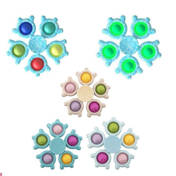 

dhl snowflake fingers gyro bubble finger toys rotating silicone ice snow luminous light carrying daily leisure decompression toy christmas g