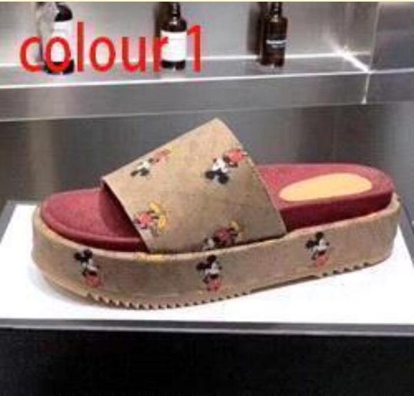 

womens beach slippers fashion thick bottom designer summer mule shoes cartoon alphabet ladies platform letter slides high heel sandals large, Black