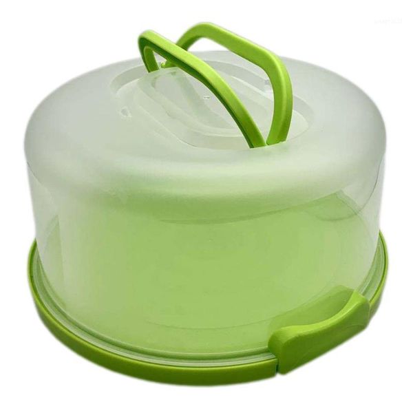 

storage bottles & jars portable round cake holder with collapsible handle dessert container cover case lightweight box accessories w3je