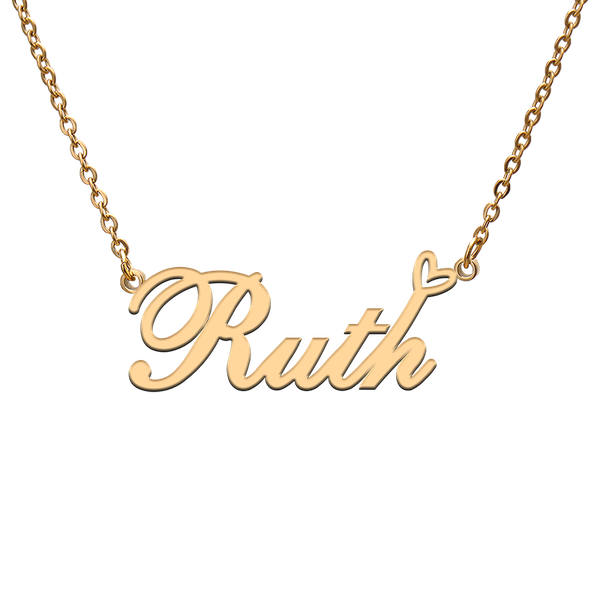

charms god with love heart personalized character necklace name ruth for friend jewelry gift, Bronze;silver