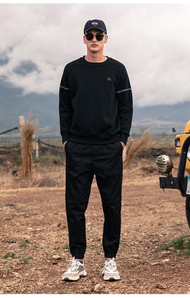 

men's pants 4564 casual solid color leggings autumn foot spring and simple, Black