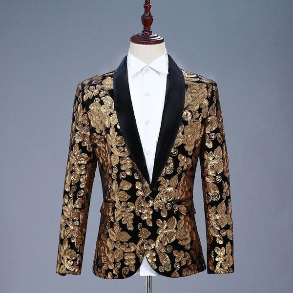 

men's suits & blazers black blazer men veste paillettes homme costume mens jacket exclusive prom masculino, White;black